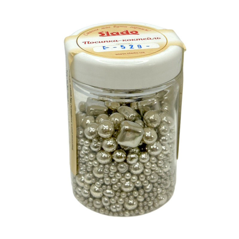 Посипка коктейль "Срібний коктейль №3"(квадрат) 80г