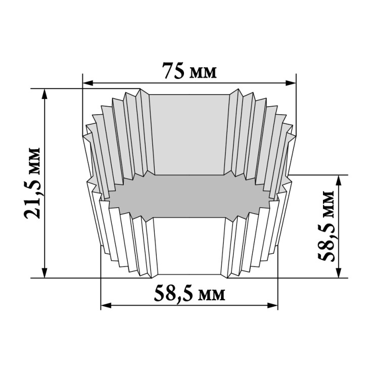Паперова форма Тарталетка К-58 (58 x 58 H21мм) "Квадратна Біла"