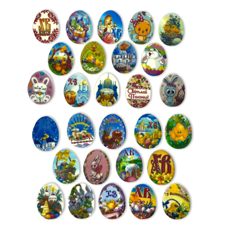 Кондитерська цукрова прикраса “Великодні яйця” (30шт/12уп/ящ) ШК