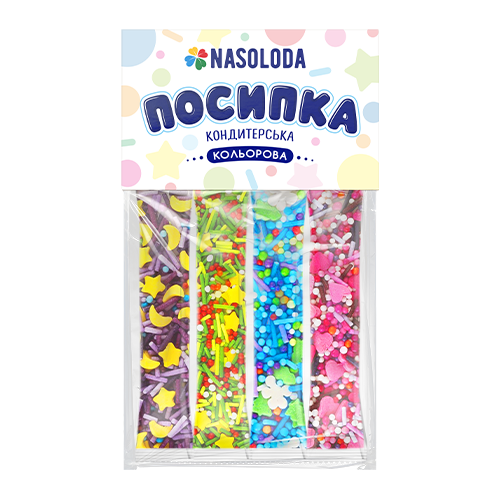 Набір Посипки фігурной "Мікс кольорова" 24гр/4 стіка