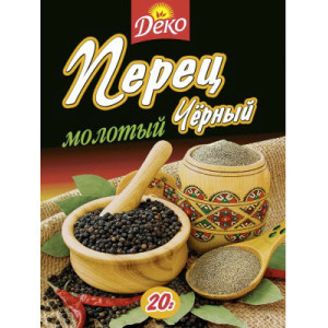 Перець чорний мелений 20г / 160шт "Деко"