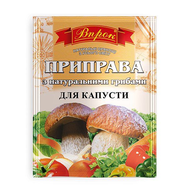 Приправи з натуральними грибами для тушкованої капусти 30г/50шт