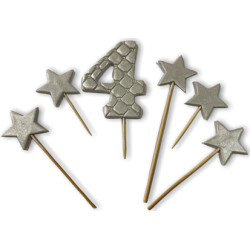 Цифра Преміум срібна №4