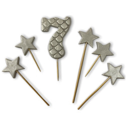 Цифра Преміум срібна №7