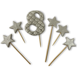 Цифра Преміум срібна №8