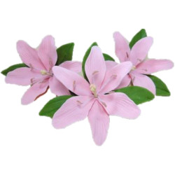 Лілія L = 60 мм з листочками (набір з 3 квіточок)