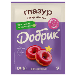 Глазур з Агар-Агаром зі смаком вишні рожева 100гр/15шт