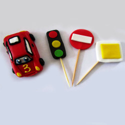 Машинка об'ємна и знаки / 46шт