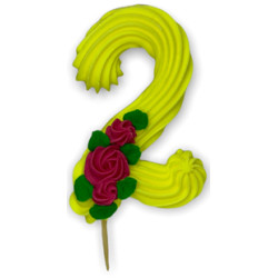 Цифра святкова лимонна №2 /50шт