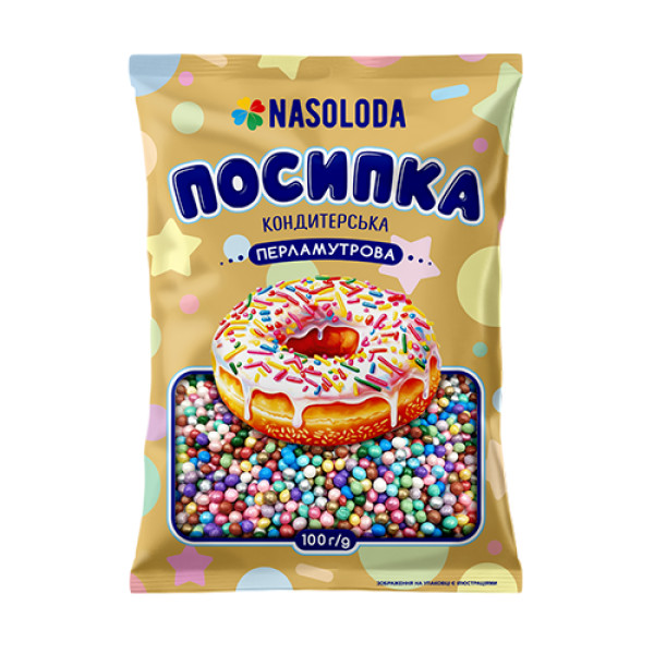 Посипка перламутрова горошок 100гг/60шт Посипка перламутрова горошок 100гг/60шт