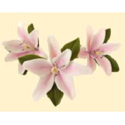 Лілія тонована рожева L=60мм з листочками (3шт/8уп/ящ) бл