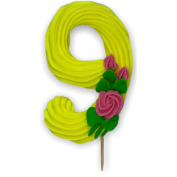 Цифра святкова лимонна №9 /50шт