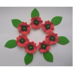 Маки середні з листочками /36шт