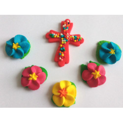 Хрестик з квіточкамі 48 шт